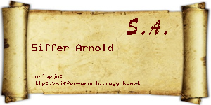 Siffer Arnold névjegykártya